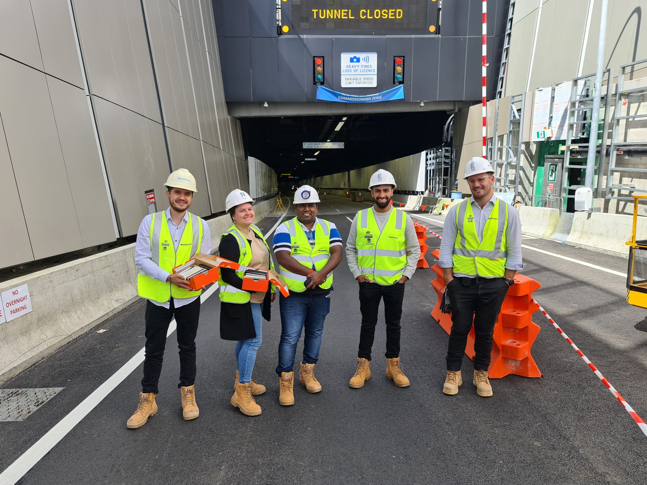 Bluedot's engineering team visited the new Transurban tunnel project to test geofences for cashless tolling