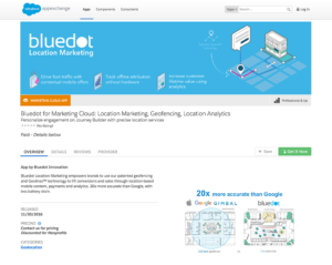 bluedot location marketing salesforce app exchange